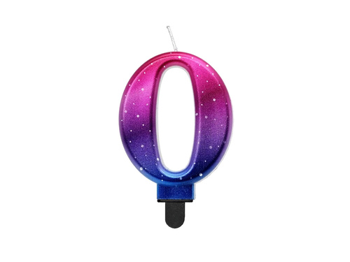 Éjszakai égbolt fém számgyertya - 0 - nulla