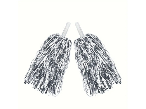 Ezüst fém pomponok - 2 db.