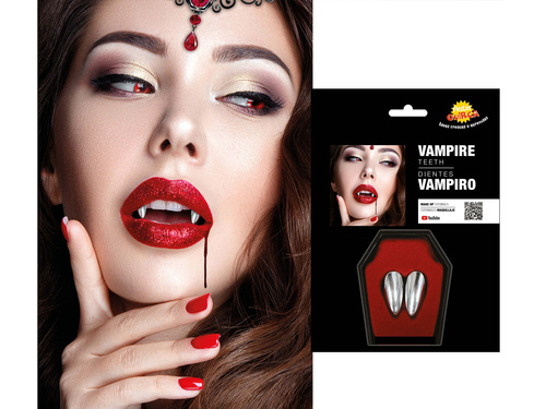 Ezüst vámpírfogak - 2 db.
