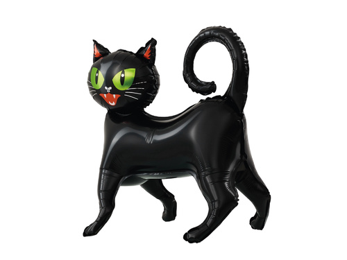 Fekete cica álló fólialufi - 62 x 65 cm - 1 db.