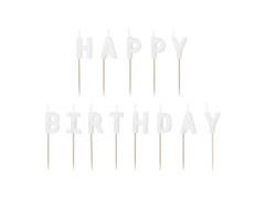 Pikers gyertyák Boldog születésnapot tábla - fehér