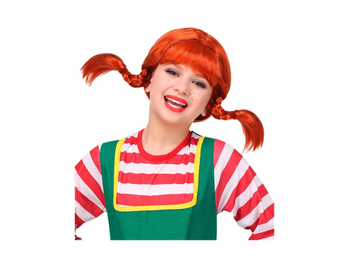 Piros lány paróka hajlítható copfokkal