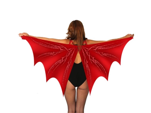 Halloween piros denevér szárnyak - 1 db.