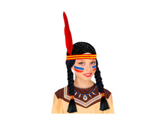 Indián paróka fejpánttal és tollal