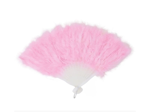 Rózsaszín tollas legyező - 1 db.