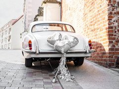 Autódíszítő szett ezüst Szívek - 5 darab.