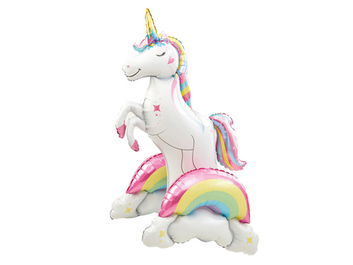 Egyszarvú és szivárványos álló fólialufi - 94 x 52 cm - 1 db.