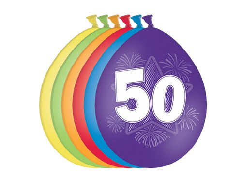 50. születésnapi lufi - 27 cm - 6 db.