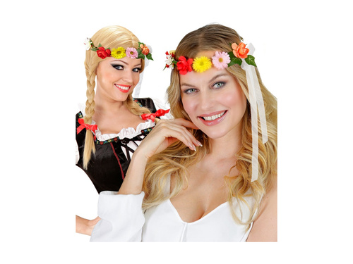 Virágos diadém szalaggal