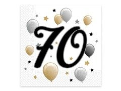 70. születésnapi szalvéta - 33 cm - 20 db.