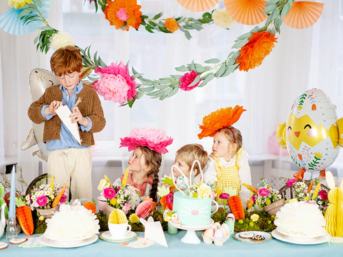 Akasztós selyempapír dekoráció Virágok - 35 cm - 3 db.