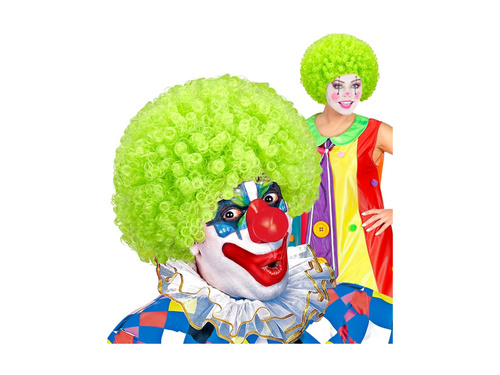 Göndör bohóc paróka zöld afro haj
