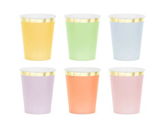 Pasztell papírpoharak - 220 ml - 6 db.