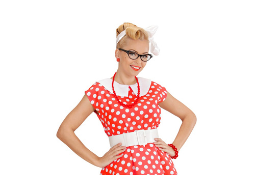 Piros gyöngyös diszkó 70-es évekbeli karkötő.