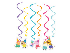 Peppa Pig függő dekoráció - 6 db.