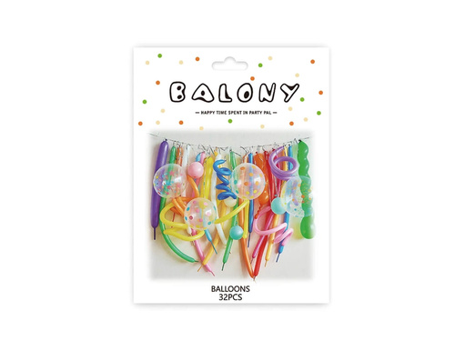 Készlet latex lufik vegyes színekben - 32 db.