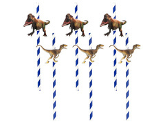 T-Rex papír szívószálak - 20 cm - 6 db.