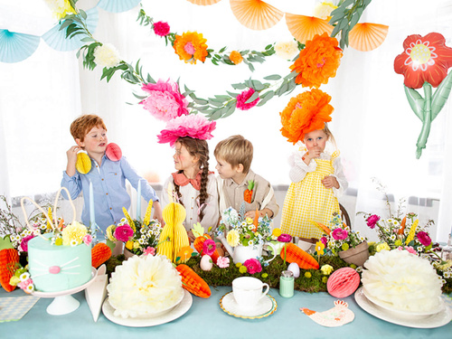 Akasztós selyempapír dekoráció Virágok - 35 cm - 3 db.