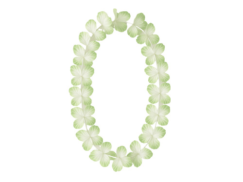 Hawaii zöld-fehér nyaklánc - 90 cm - 1 db.