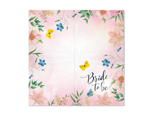 Bride To Be virágos szalvéták - 33 cm - 10 db.