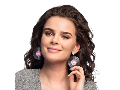 Diszkó korongos fülbevaló - 1 pár