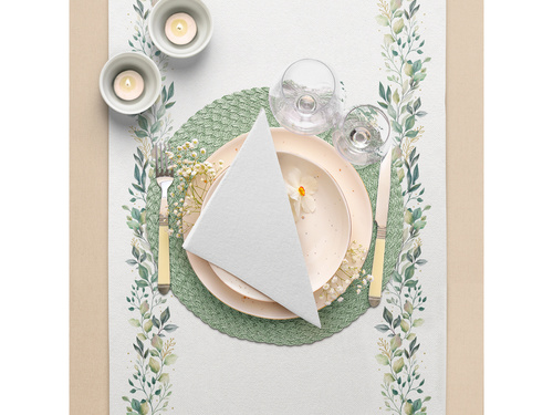 Dekoracja bieżnik na stół z listkami - 40 cm x 5 m - 1 szt.