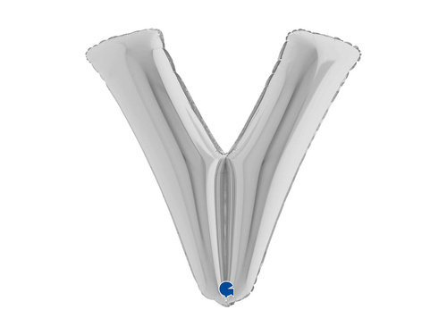 Fólia lufi V betű ezüst - 40" - 1 db.
