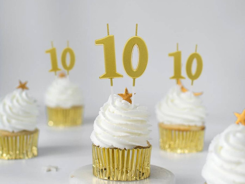 Arany fém számgyertya - 0 - nulla