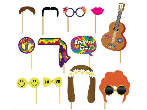 Fotó kellékek Hippie - 12 db.