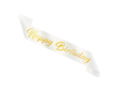 Boldog születésnapot sash fehér - 1 db.