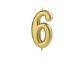 Arany számgyertya - 6 - 1 db.