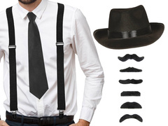 Gengszter szett fekete - 1 szett.