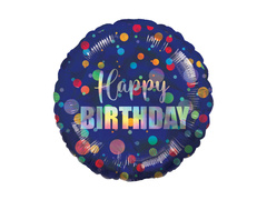 Boldog születésnapot Dots fólialufi - 43 cm - 1 db.